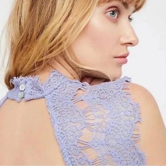 FREE PEOPLE Intimately Daydream Lace Periwinkle Bodycon Mini Dress Size Medium FREE PEOPLE Intimately Daydream Lace Periwinkle Bodycon Mini Dress Size Medium